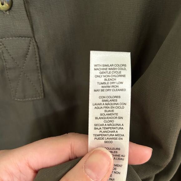 CHICOS - Blouse - Dark green - 3/4 sleeve - Size 1- resort casual - Picture 3 of 9